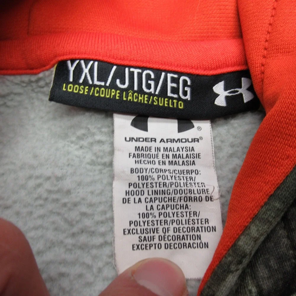 Under Armour Hoodie Youth XL Green Realtree Camo Pullover Fleece Outdoor Hunting